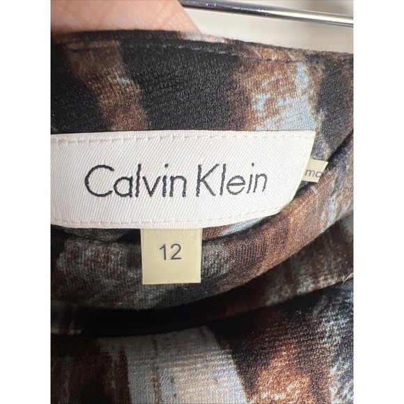 Calvin Klein Abstract Animal Print Stretch Pencil Skirt Size 12 - Picture 2 of 8